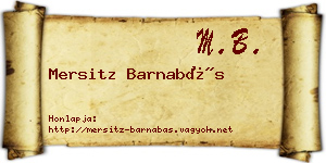 Mersitz Barnabás névjegykártya