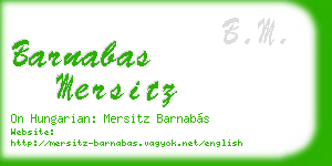 barnabas mersitz business card